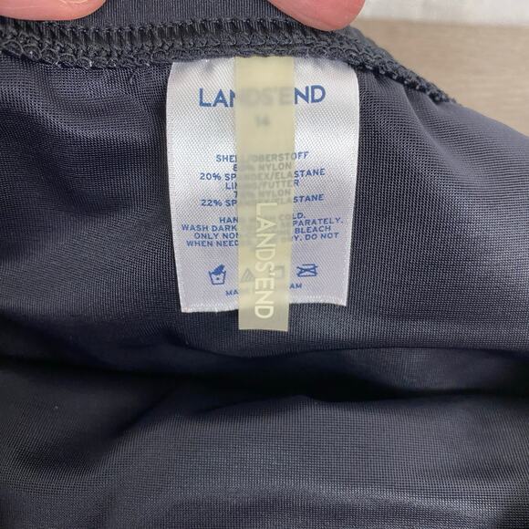 Lands End Black Tummy Control High Waisted Swim Skirt Sz.14 - Picture 8 of 12